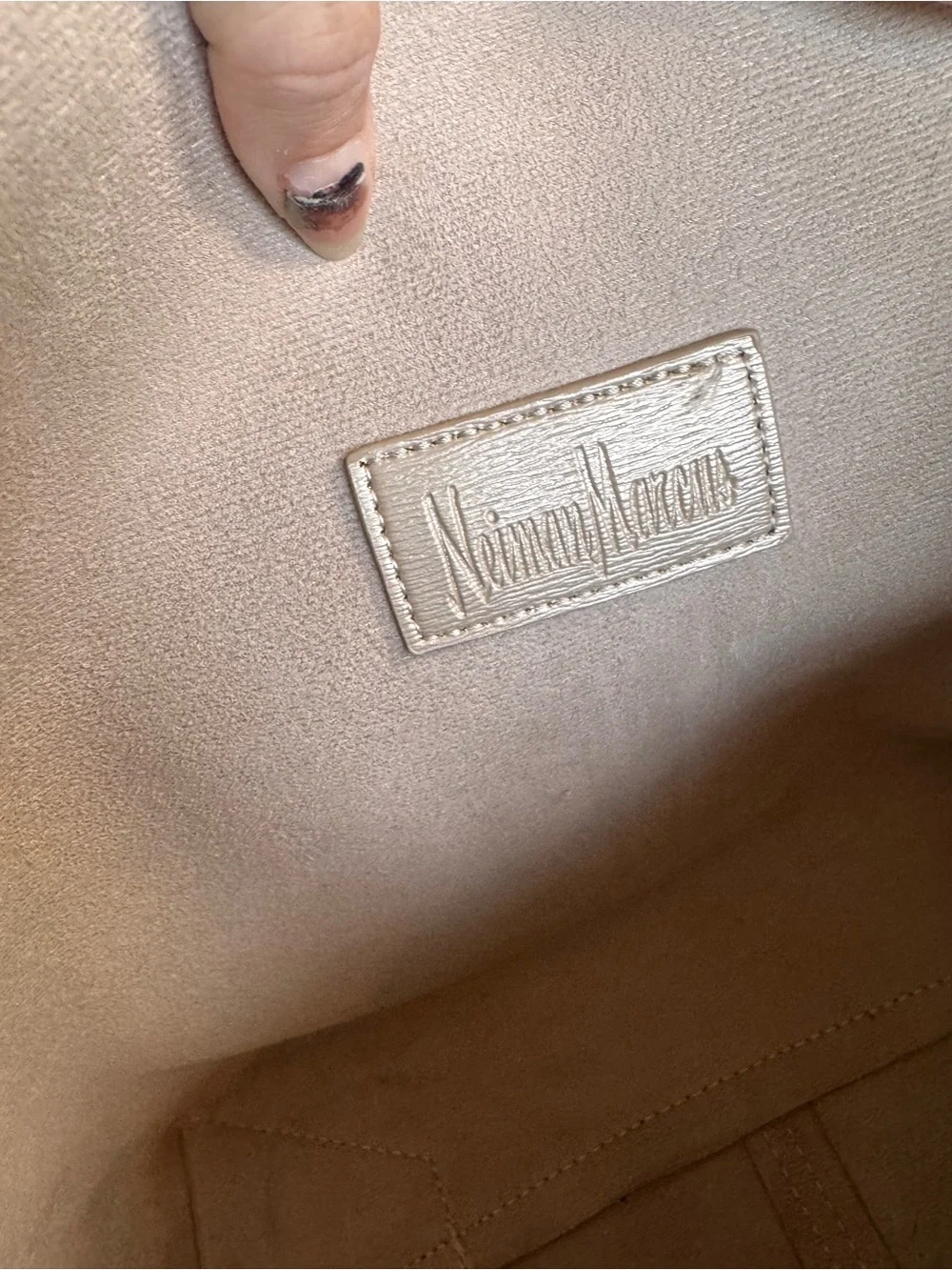 Neiman Marcus Light Gold Metallic Tote Bag